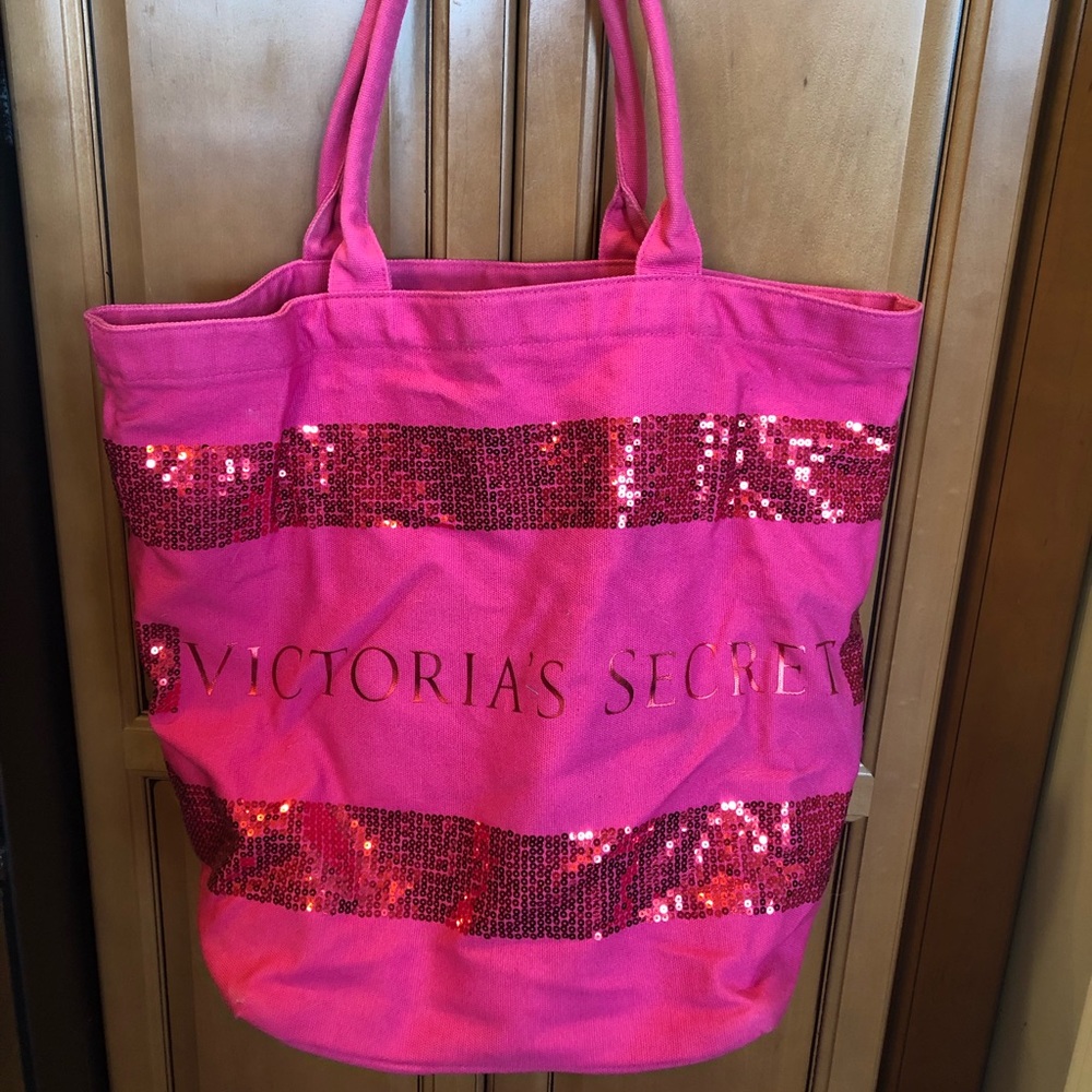Victoria’s Secret Large Pink Sequin Town Tote